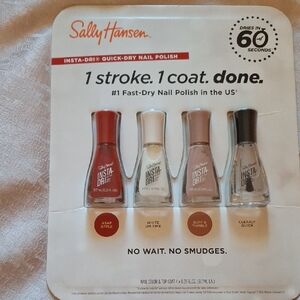 Sally Hansen Insta-Dri Nail Polish Set - Red, White, Nude, Clear